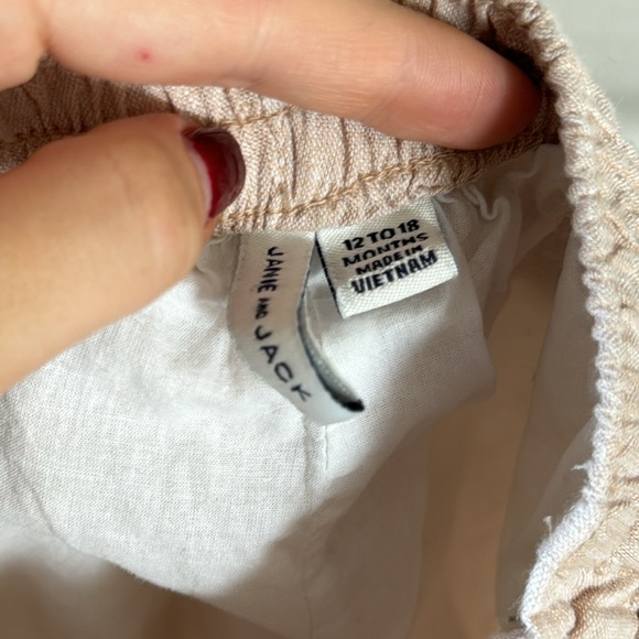Janie and Jack Linen Blend Baby Dress Pants, Beige - Size 12-18 Months - Picture 4 of 5
